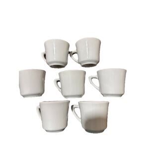 Vtg Rego Restaurant Diner Coffee Tea Mug Cup Espresso Porcelain White Set 7